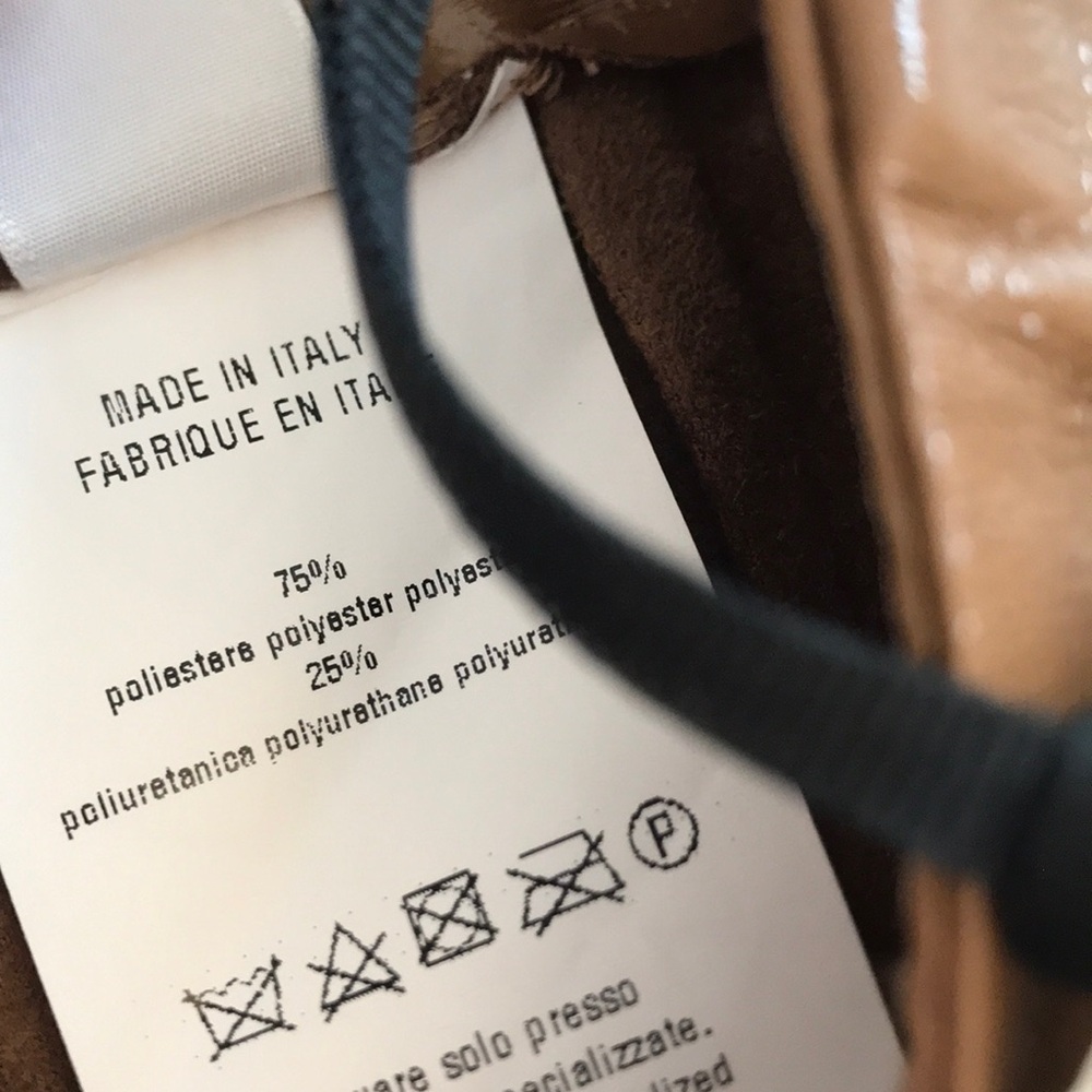 Brown/mustard color leather skirt
